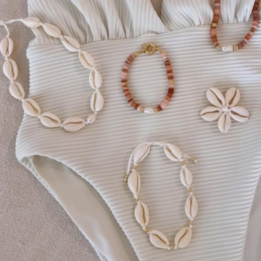 COWRIE SHELL X PEARL CHOKER ✿ LANA