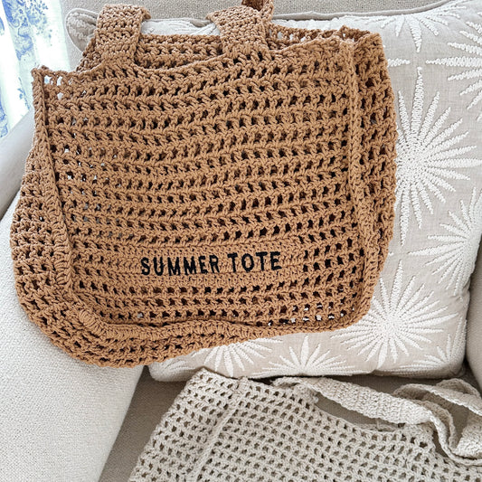 CROCHET TOTE BAG ✿ SUMMER TOTE TAN