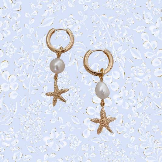 PEARL X STARFISH HOOPS ✿ STELLA